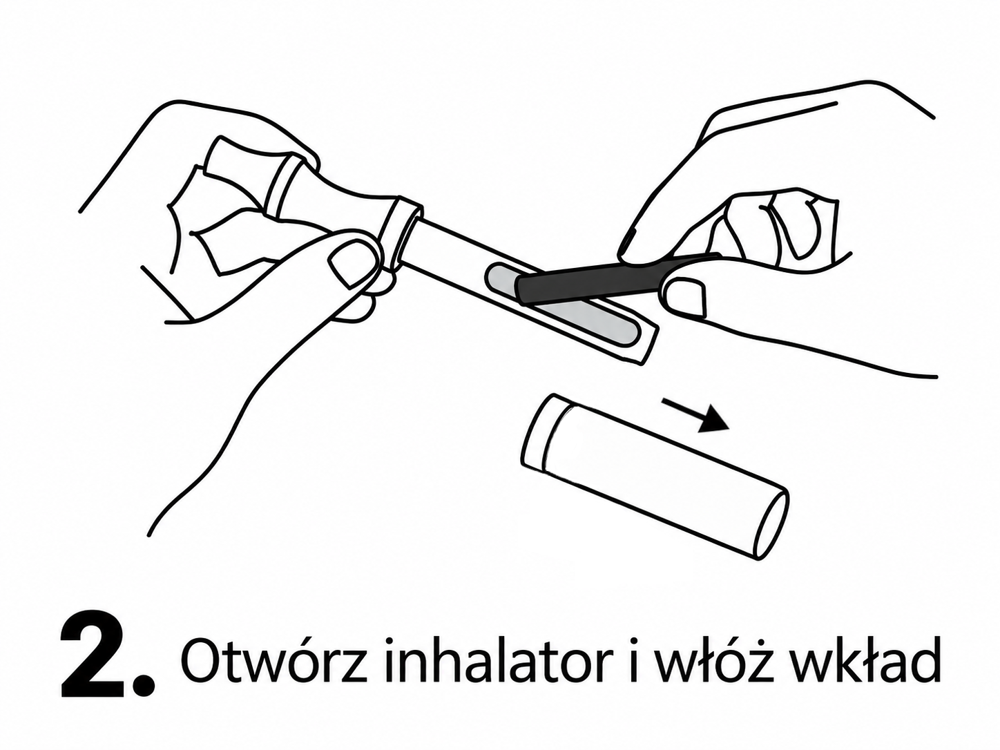 Otwieranie inhalatora EXCLUSIVE i wkładanie aromatycznego wkładu