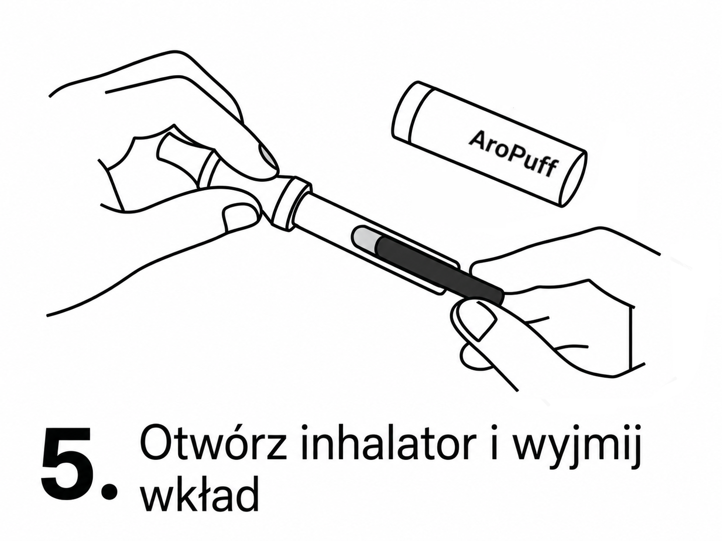 Otwieranie inhalatora EXCLUSIVE i wyjmowanie aromatycznego wkładu